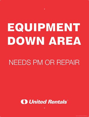 Red Equipment Ready Sign 23x30